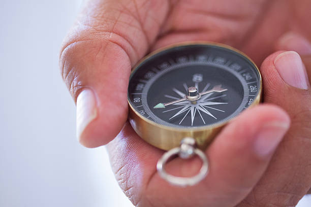 istock Close Up Of Man Holding Compass 600406778