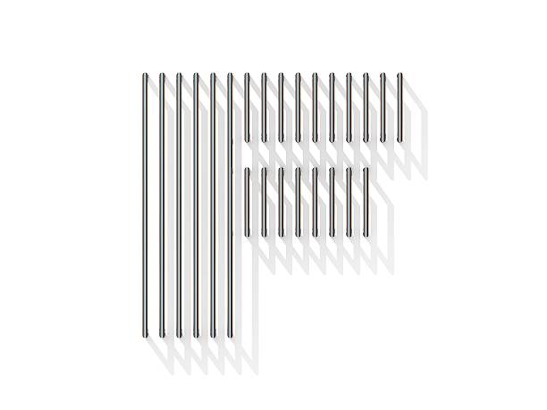 istock Silver, steel wire font. Letter F 600406850