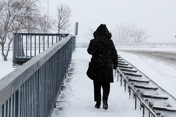 andar na neve - people cold frozen unrecognizable person imagens e fotografias de stock