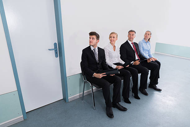 istock Applicants Sitting On Chair In Office 600408820