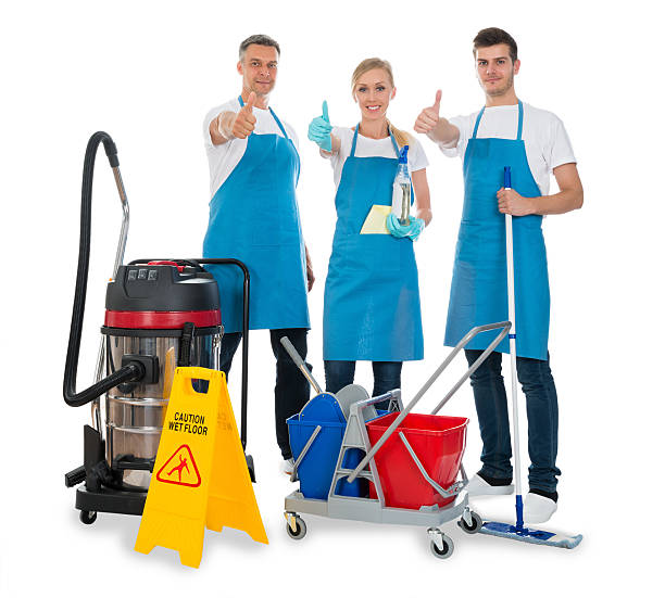 istock Janitors With Cleaning Equipments 600408896