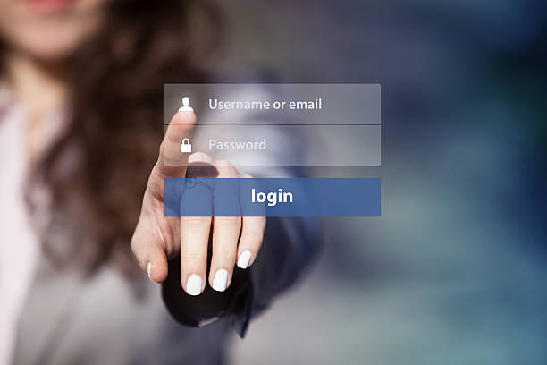 interface de login. - accessibility log on password security - fotografias e filmes do acervo