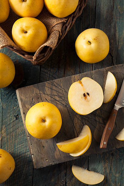 istock Raw Organic Yellow Asian Apple Pears 600409748