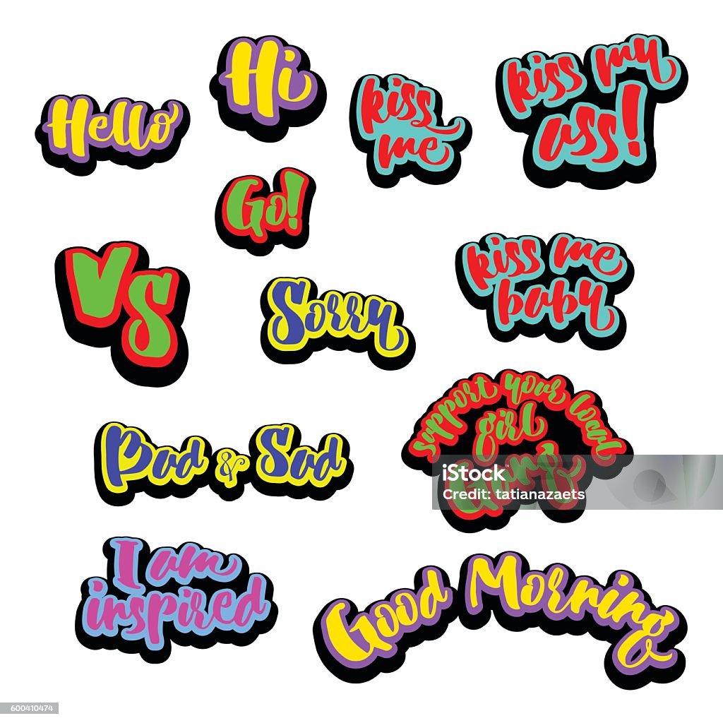 Pinch Comic Text Vector Illustration Of Comic Patch Text Signs Stickers Stock ...