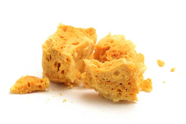 Crunchy Cinder Toffee stock photo