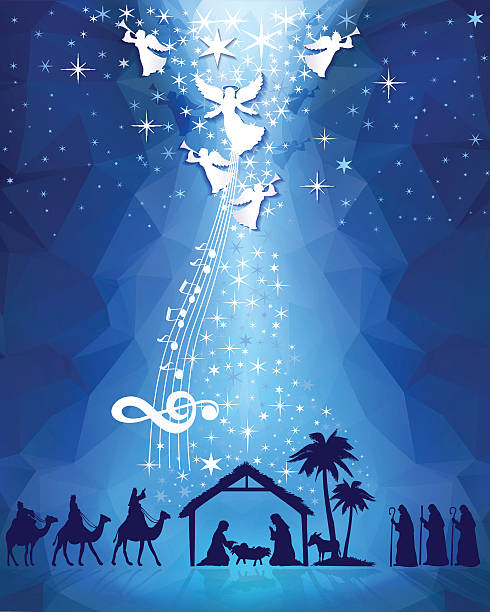 Nativity Scene Stock Illustration - Download Image Now - Nativity Scene,  Angel, Trumpet - iStock