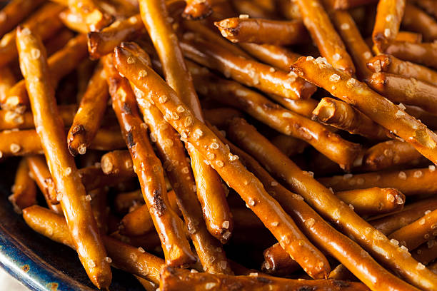 istock Healthy Salty Baked Pretzel Sticks 600411870