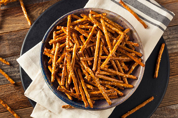 istock Healthy Salty Baked Pretzel Sticks 600411964