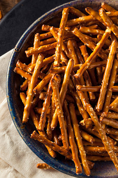 istock Healthy Salty Baked Pretzel Sticks 600411988