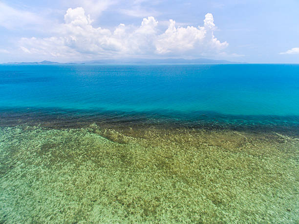 istock Aerial view of the beach with shallows 600412342