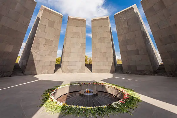 Inside Tsitsernakaberd - The Armenian Genocide memorial complex, it is Armenia official memorial dedicated to the victims of the Armenian Genocide in Yerevan.
