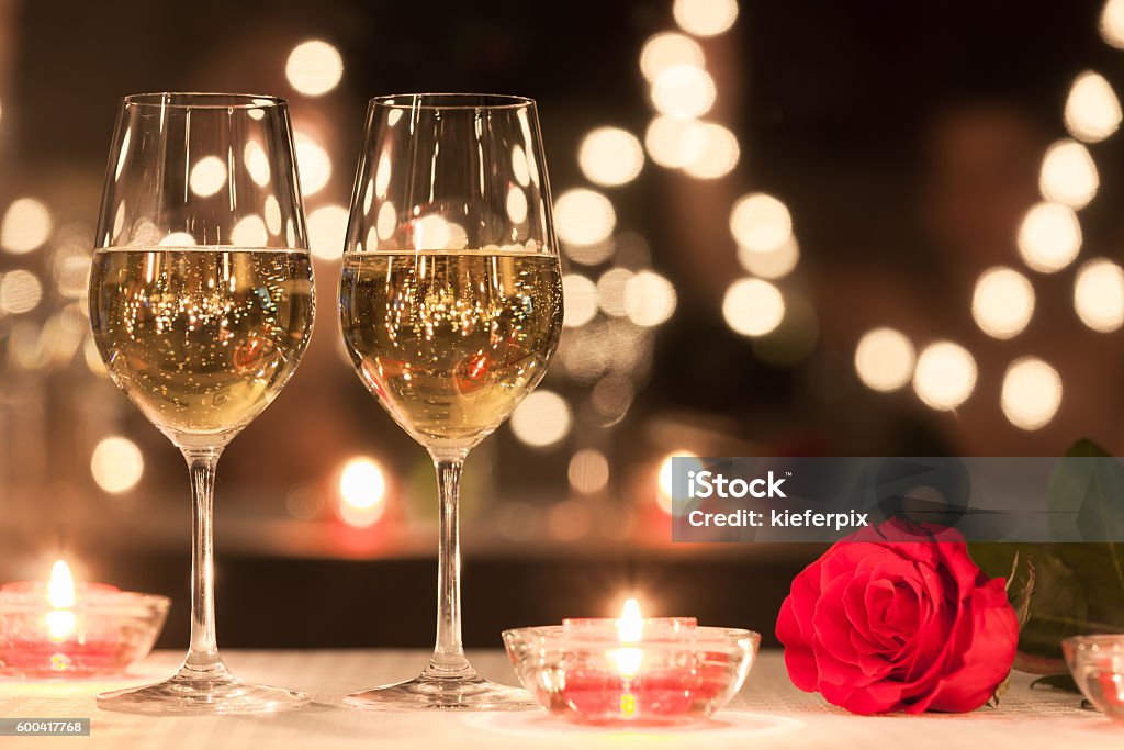 Romantic dinner setting Romantic dinner setting.  Valentine's Day - Holiday Stock Photo