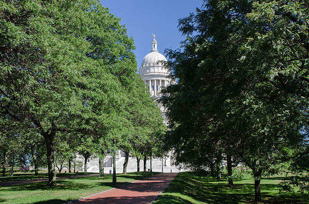 istock Providence State House seen from park 600669440