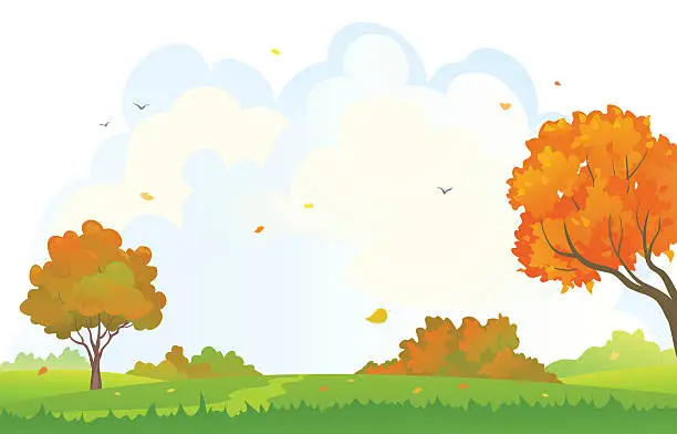 Vector illustration of Autumn woods background