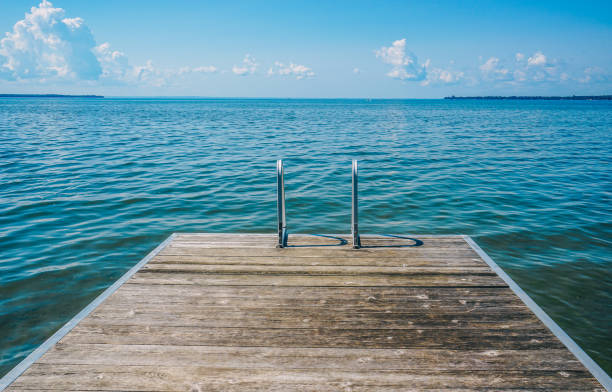 Ladder at swimming platform