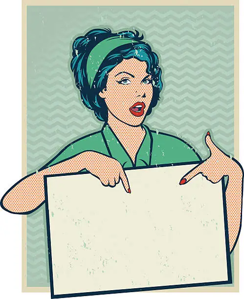 Vector illustration of woman with copy space