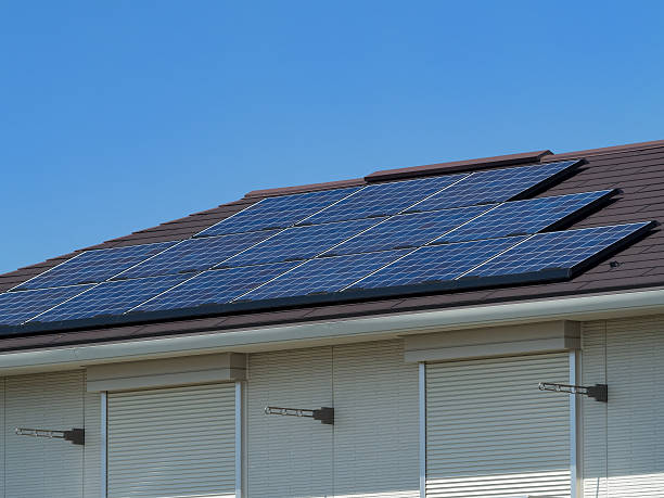 istock Houses were installed solar panels 600676646