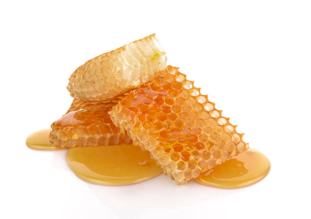 istock Honeycomb close up on a white background 600677374