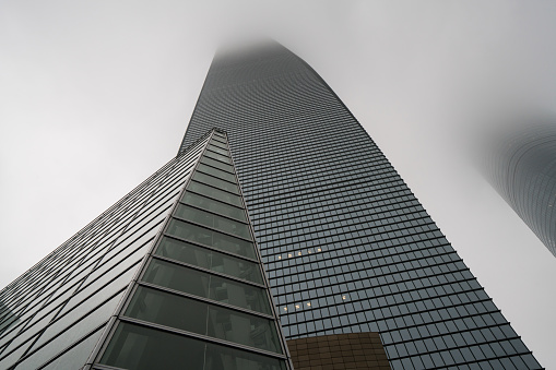 Look up modern office buildings in Shanghai