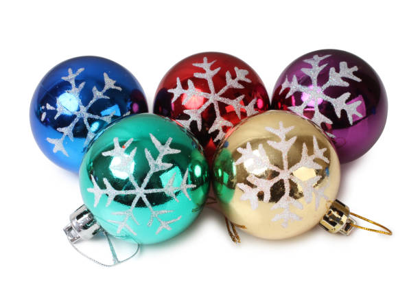 istock Christmas balls on white background 600680568
