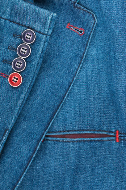 istock Texture denim jacket with pocket and sleeves 600682950
