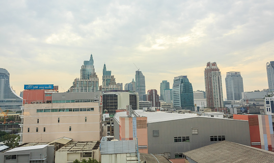 Bangkok,Thailand - September 22,2015:Landscape high view of the city in bangkok at daytime.
