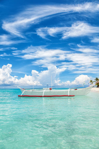 istock Boat on a tropical island 600685504