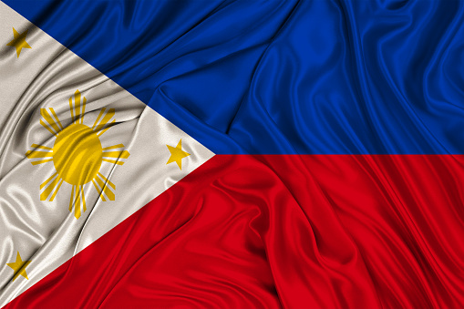 Filipino flag blowing in the wind