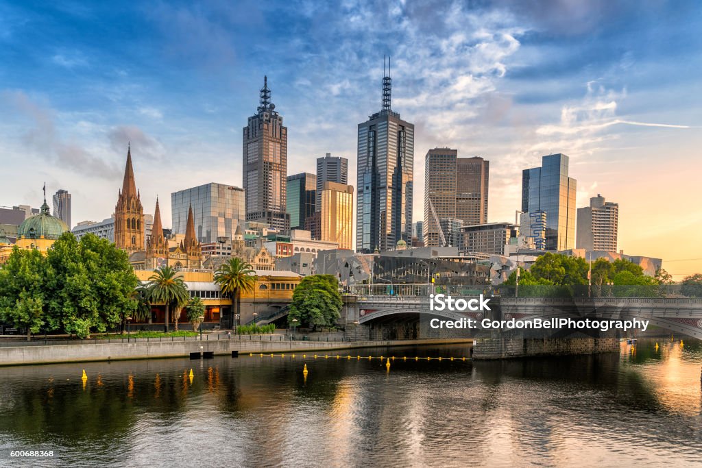 Distrito central de negocios de Melbourne - Foto de stock de Victoria - Australia libre de derechos