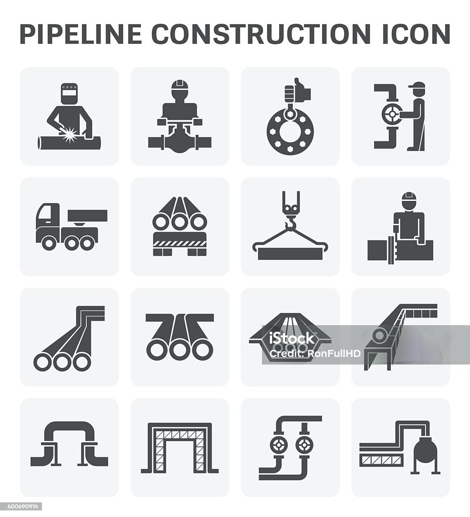 Icono de construcción de tuberías - arte vectorial de Ícono libre de derechos