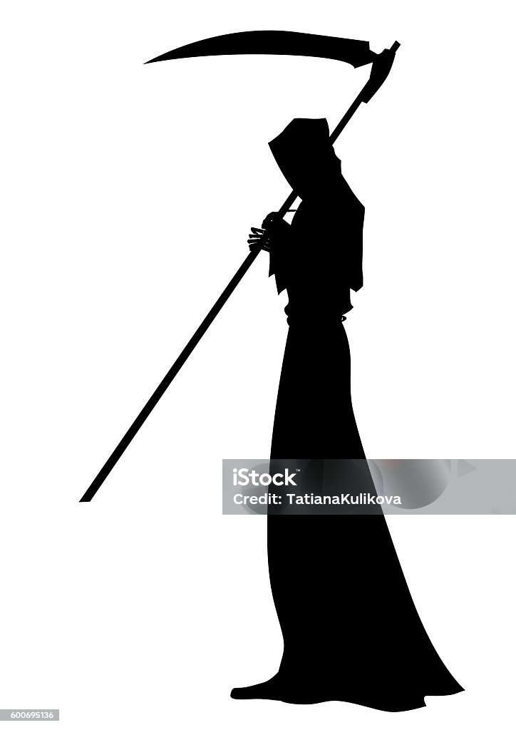 Angel of death with a scythe in his hands - Royalty-free Melek Vector Art