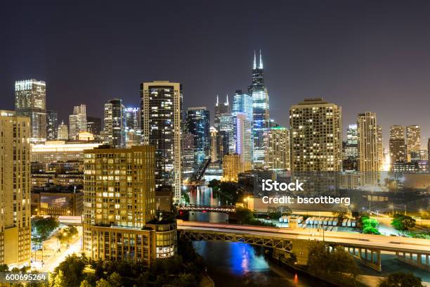 Chicago Skyline Stock Photo - Download Image Now - Built Structure, Chicago - Illinois, City