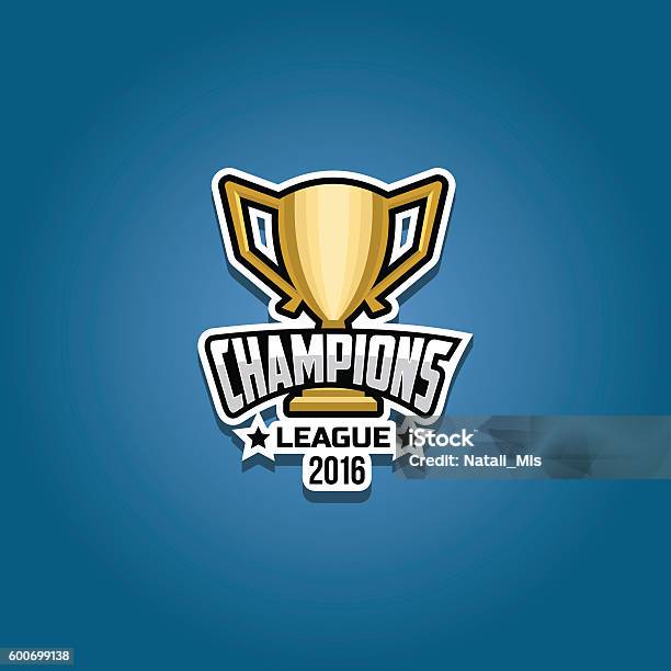 Champions League Logo Gold Stock Illustration - Download Image Now - Trophy - Award, Computer Graphic, Competition