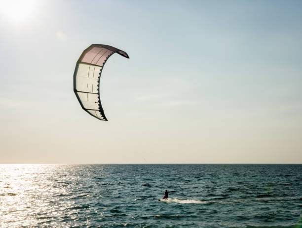 istock Kite surfing over the  see in Lefkada, Greece 600699156