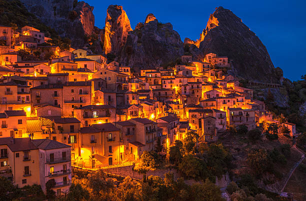 Castelmezzano at night, Basilicata, Italy