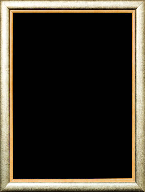 istock Silver vintage wooden picture frame isolated on black background 600990050