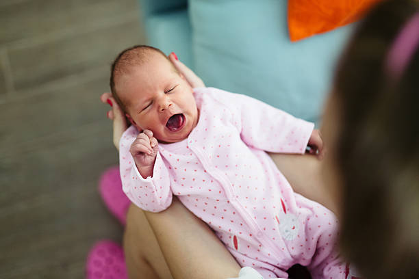 istock Caring for a crying baby is tiring 600992710