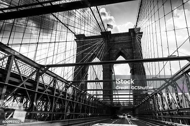Brooklyn Bridge New York City Stock Photo - Download Image Now - New York City, Black And White, Photograph