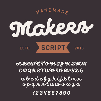 Vector alphabet typeface for vintage design