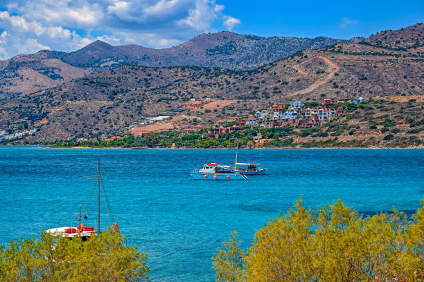 istock Pleasure boats moored in Elounda harbour 600995416