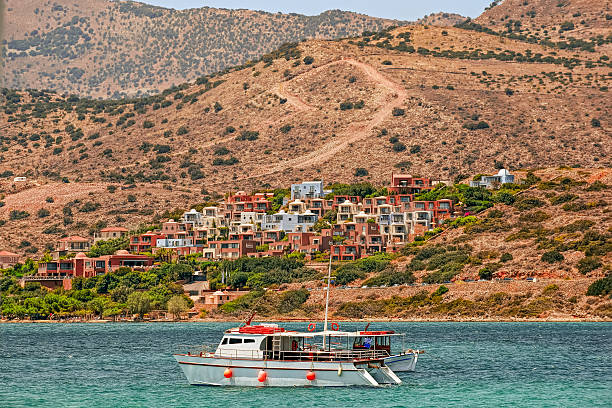 istock Pleasure boats moored in Elounda harbour 600995512