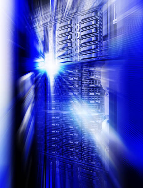 istock Network servers in data room Domestic Room . 600996976
