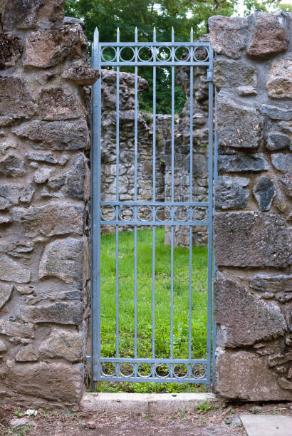 istock Medieval wooden door 600997530
