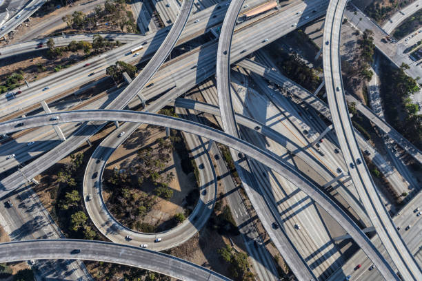 istock Los Angeles Freeway Interchange Aerial 600999394
