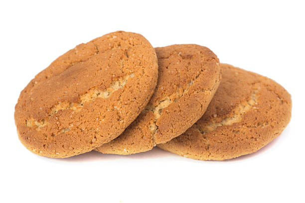 istock Oat sweet cookies isolated on white 600999962