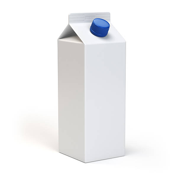 istock Milk or juiice blank white carton pack Isolated on white. 601001086