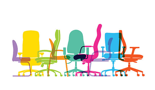 ilustrações, clipart, desenhos animados e ícones de cadeiras de escritório  - furniture office chair office chair