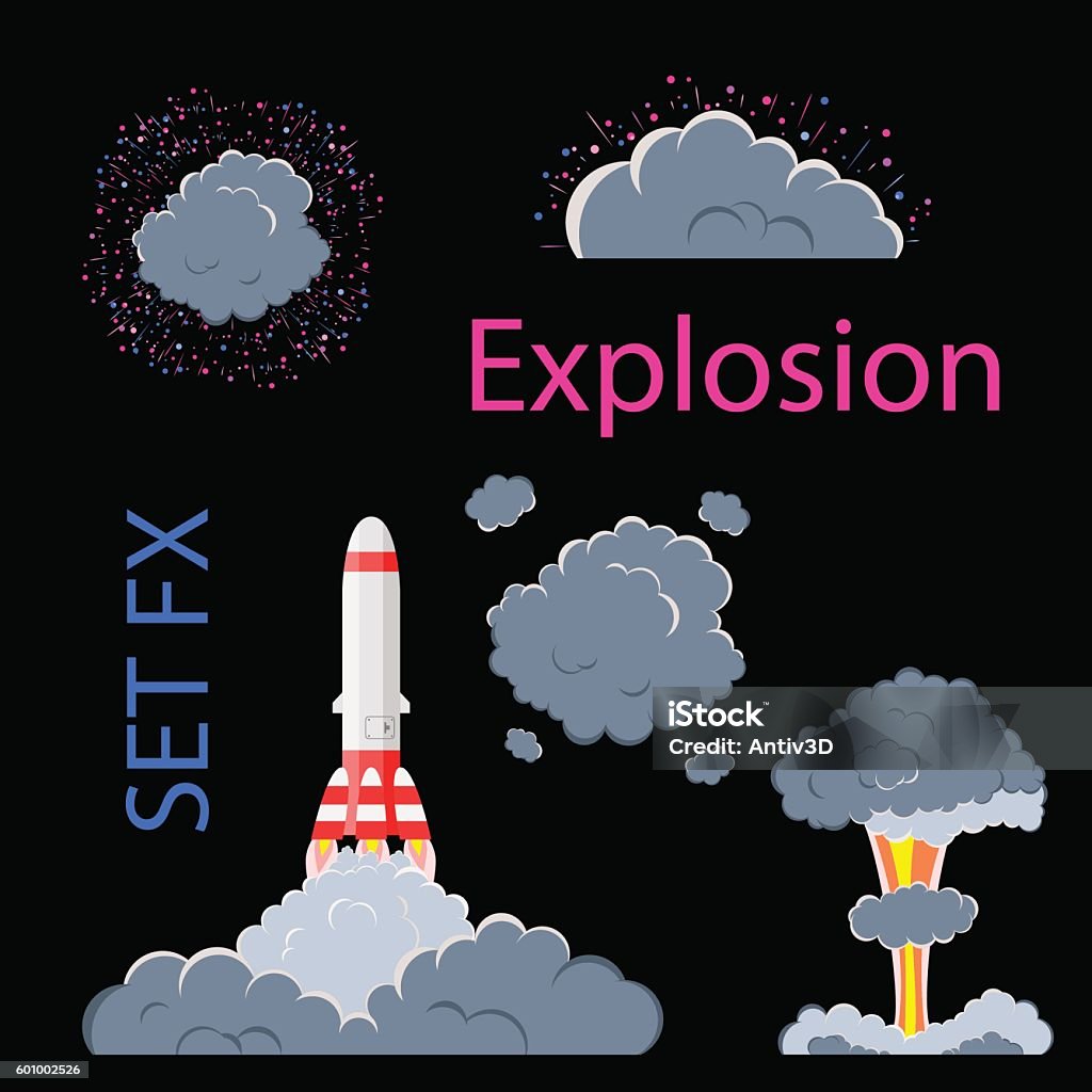 Explosion Risk Cartoon Cartoon Explosion Effect With Smoke Stock Illustration - Download Image ...