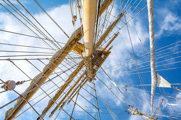 istock Mast of tall ship in a sunny day 601004224