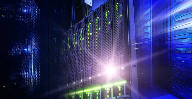 Modern server data center information technologies collage